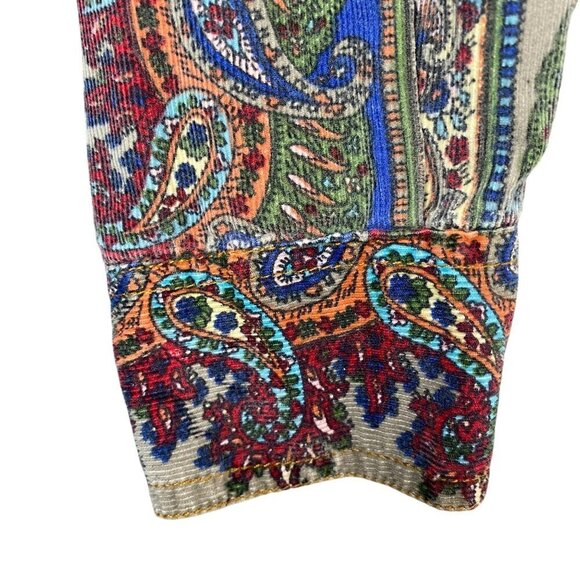 Vintage Denim Shirt Large Patchwork Western Snap Buttons Blue Womens Button Up - Picture 11 of 13